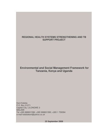 Environmental and Social Management Framework for Tanzania ...