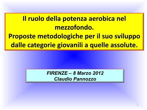 La Potenza Aerobica Claudio Pannozzo