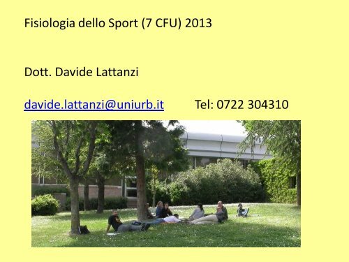 Diapositiva 1 - Università degli Studi di Urbino