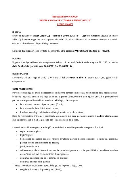 SCARICARE CALENDARIO CALCIO SERIE A 2012-13