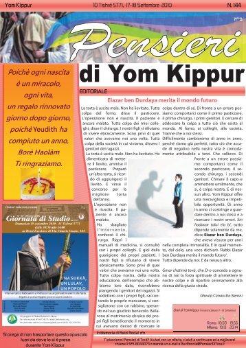 144-Yom Kippur - Pensieri di Torà