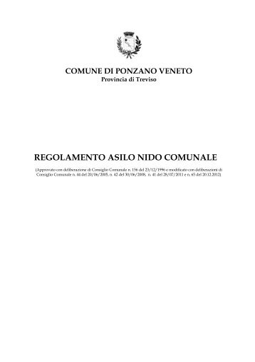 regolamento asilo nido comunale - Comune di Ponzano Veneto