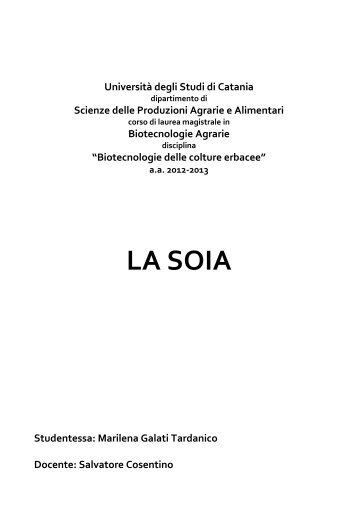 Soia GM - dispa - Università degli Studi di Catania