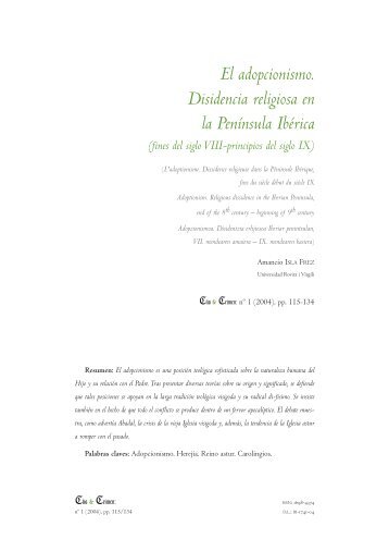 El adopcionismo. Disidencia religiosa en la Península Ibérica (fines ...