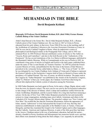 MUHAMMAD IN THE BIBLE David Benjamin ... - Bibla dhe Kur'ani