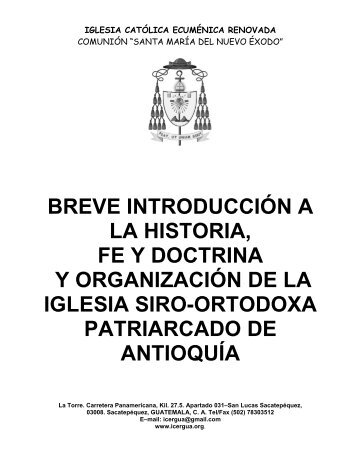 BREVE INTRODUCCIÓN A LA HISTORIA, FE Y ... - icergua
