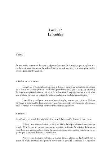 Envío 72 La retórica - Escritura Creativa · Clara Obligado