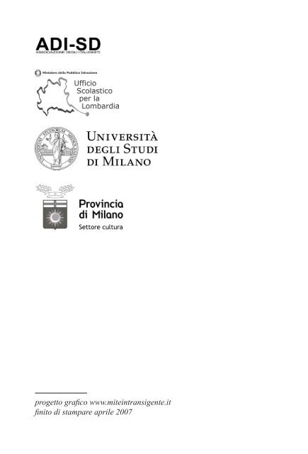 visualizza una anteprima in PDF 4 Mb - Milano da leggere