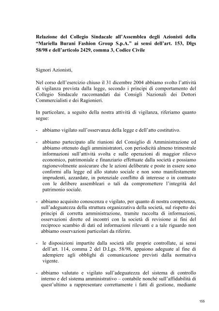 BILANCIO D'ESRCIZIO E CONSOLIDATO al 31 ... - Mariella Burani