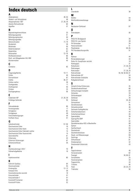 Index deutsch - Debrunner Acifer