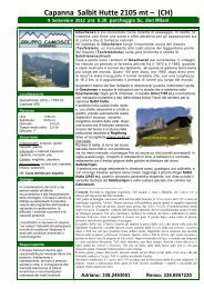 Capanna Salbit Hutte 2105 mt – (CH) - gruppo camosci seregno