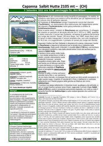 Capanna Salbit Hutte 2105 mt – (CH) - gruppo camosci seregno