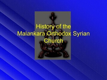 History of the Malankara Orthodox Syrian Church - street theologian