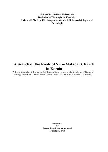 A Search of the Roots of Syro-Malabar Church in Kerala - OPUS