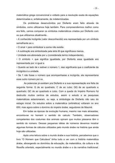 A interligação da matemática com a história - Universidade Estadual ...