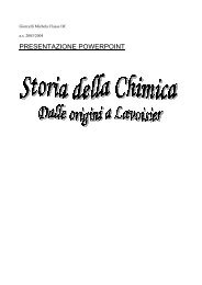 STORIA DELLA CHIMICA - Liceo Classico C.Cavour