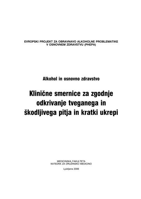 Klinične smernice za zgodnje odkrivanje tveganega in ... - INEBRIA