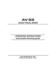 AV62 Audio Visual Mixer Reference Manual - Lectrosonics.com