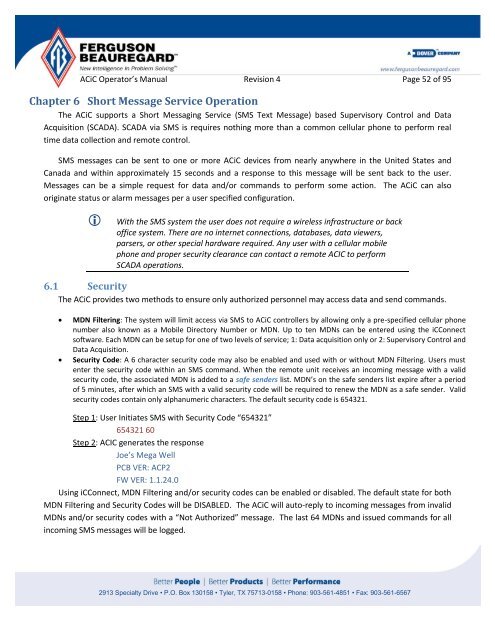 Operator's Manual – AutoCycle iC - Ferguson Beauregard