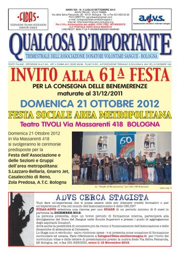 giornale 3 2012.indd - FIDAS ADVS Bologna