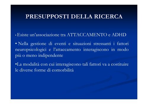 L'attaccamento come vulnerabilità all'ADHD - Aidai