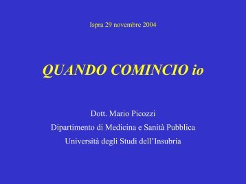 IL DIBATTITO BIOETICO Dott. Mario Picozzi Dipartimento di ...