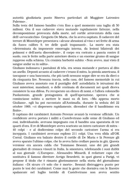 TURIDDU 30 ANNI DOPO (di Guido Gerosa, Storia ... - Misteri d'Italia