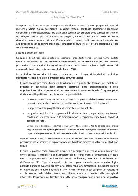 Monti Sicani - Assessorato Territorio ed Ambiente