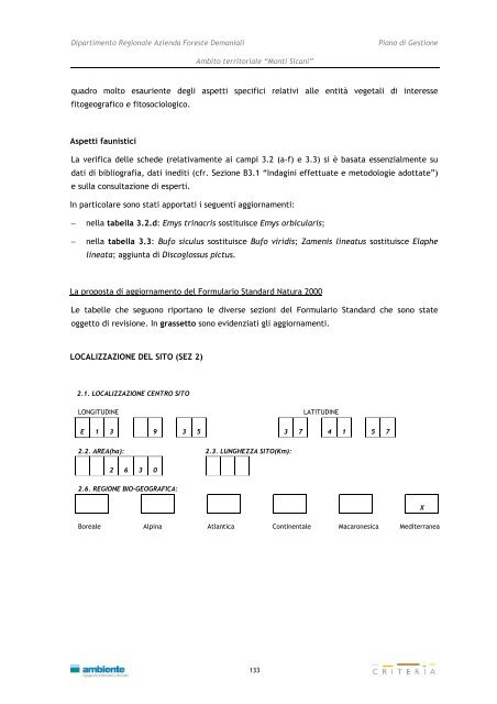 Monti Sicani - Assessorato Territorio ed Ambiente