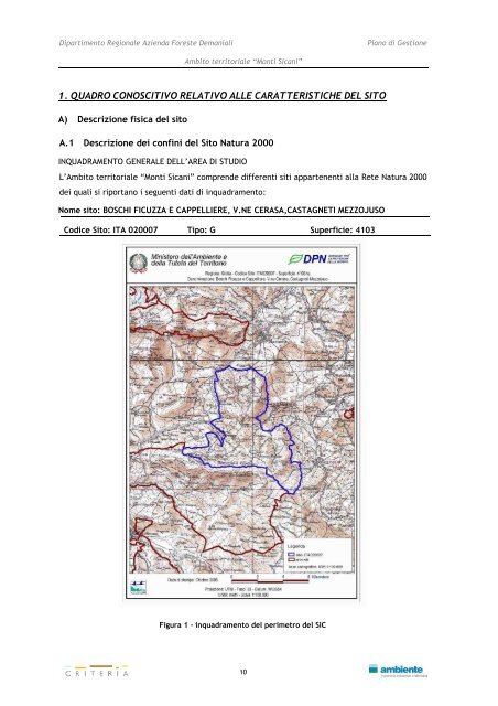 Monti Sicani - Assessorato Territorio ed Ambiente