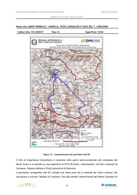 Monti Sicani - Assessorato Territorio ed Ambiente