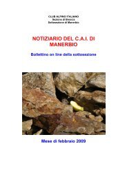 NOTIZIARIO DEL C.A.I. DI MANERBIO - CAI Manerbio