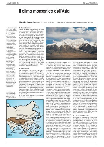 Il clima monsonico dell'Asia - Claudio Cassardo publications