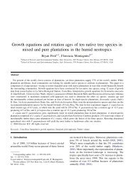 Growth equations and rotation ages of ten native tree species in ...