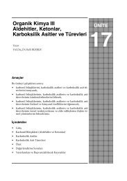 Organik Kimya III Aldehitler, Ketonlar, Karboksilik Asitler ve Türevleri