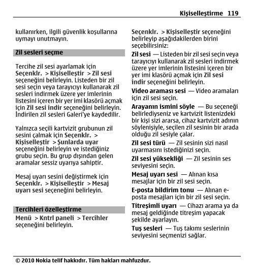 Nokia E5–00 Kullanım Kılavuzu - Turkcell