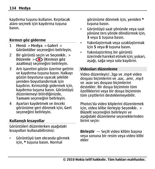 Nokia E5–00 Kullanım Kılavuzu - Turkcell