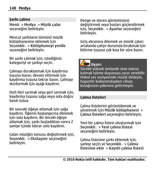 Nokia E5–00 Kullanım Kılavuzu - Turkcell