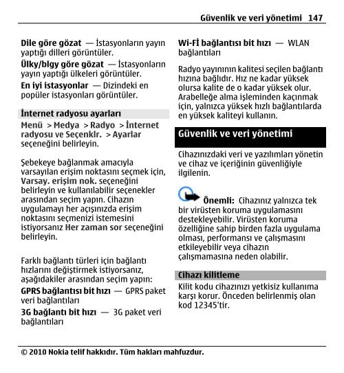 Nokia E5–00 Kullanım Kılavuzu - Turkcell