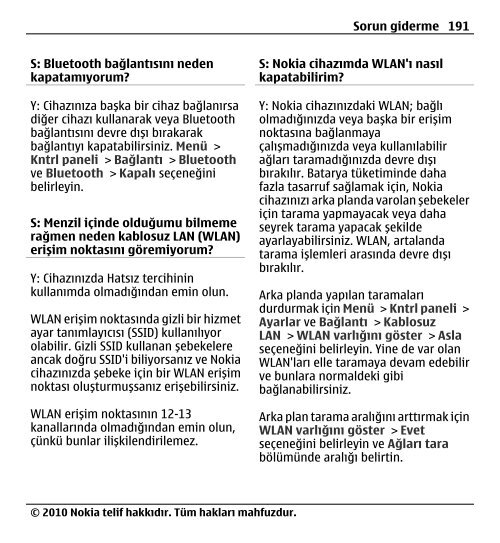 Nokia E5–00 Kullanım Kılavuzu - Turkcell