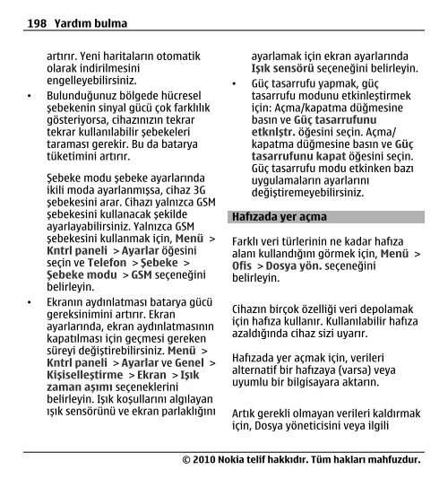 Nokia E5–00 Kullanım Kılavuzu - Turkcell