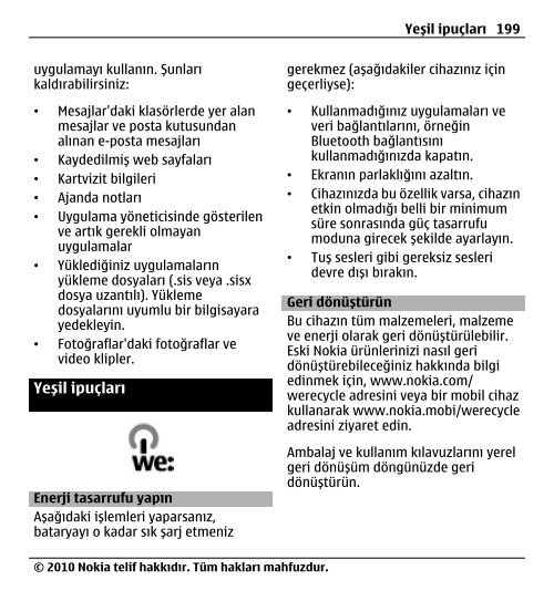 Nokia E5–00 Kullanım Kılavuzu - Turkcell