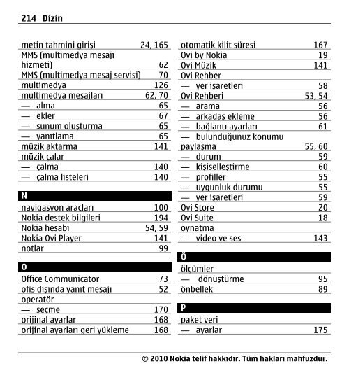 Nokia E5–00 Kullanım Kılavuzu - Turkcell