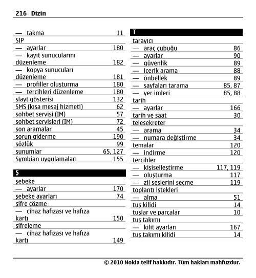 Nokia E5–00 Kullanım Kılavuzu - Turkcell