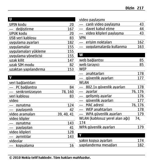 Nokia E5–00 Kullanım Kılavuzu - Turkcell