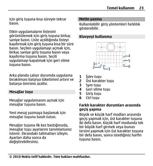 Nokia E5–00 Kullanım Kılavuzu - Turkcell