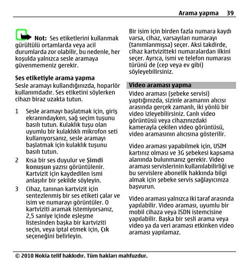 Nokia E5–00 Kullanım Kılavuzu - Turkcell