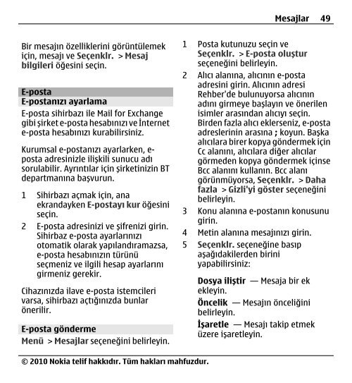 Nokia E5–00 Kullanım Kılavuzu - Turkcell