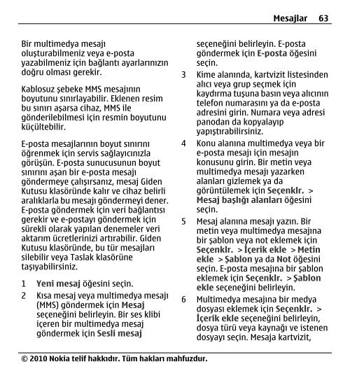 Nokia E5–00 Kullanım Kılavuzu - Turkcell