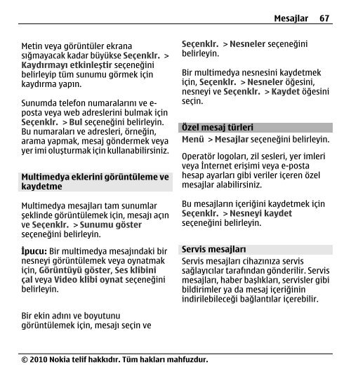 Nokia E5–00 Kullanım Kılavuzu - Turkcell